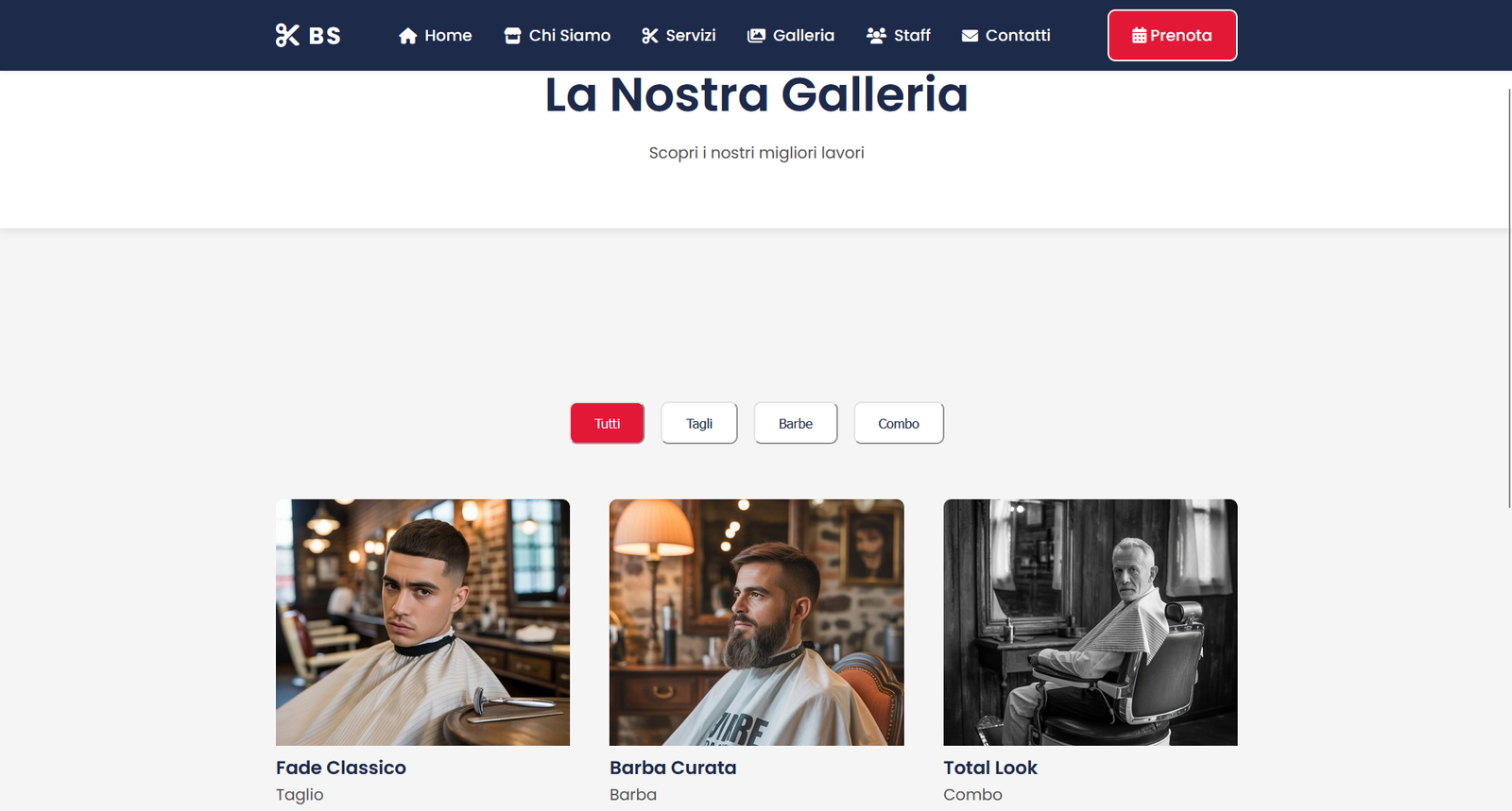 Sito web per barbieri