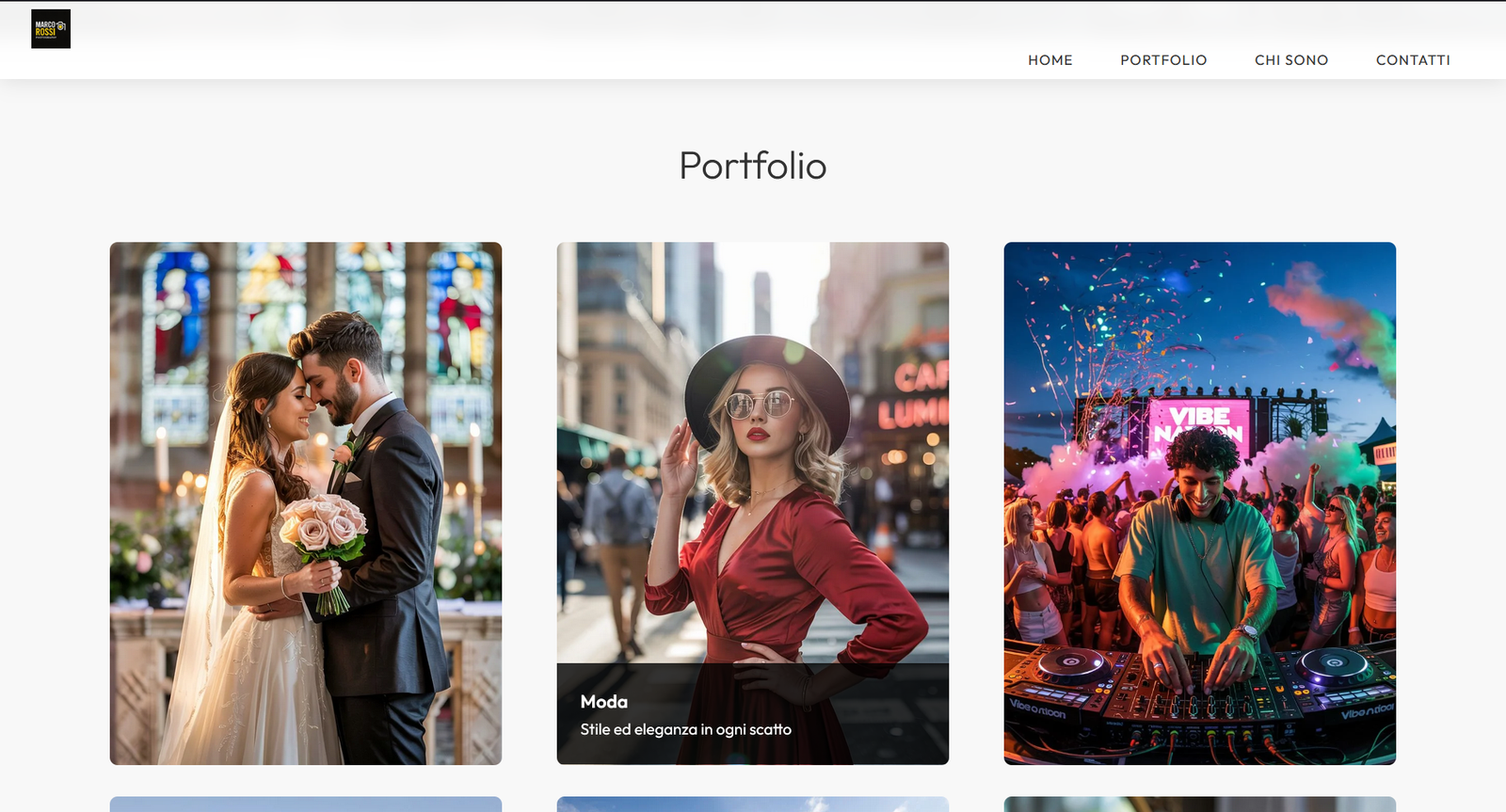 Sito web per fotografi
